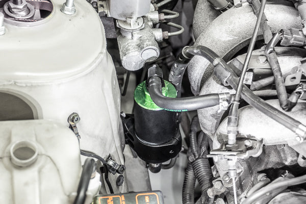 Radium Nissan fuel filter kit installed on S13