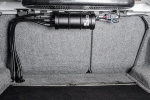 Radium E46 fuel surge tank install kit installed in trunk 20-0974