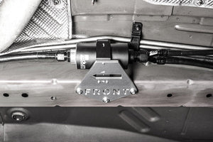 Radium Camaro fuel filter mount installed