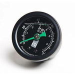 Radium Engineering 0-100psi fuel pressure gauge with black bezel at Tuned By Shawn