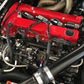 Anodized Radium fuel rail installed on Evo X 4B11T engine, sold by Tuned By Shawn