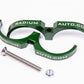 Radium green billet dual clamp for filter and Bosch 044, Tuned By Shawn