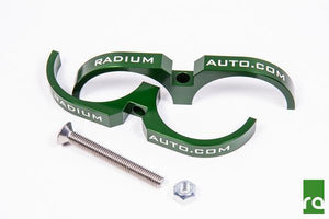 Radium green billet dual clamp for filter and Bosch 044, Tuned By Shawn