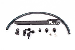 Anodized Radium B16 B18 fuel rail with ORB ports, Tuned By Shawn
