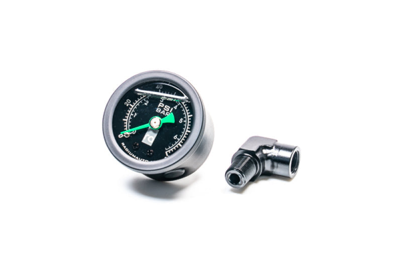 Radium Engineering 0-100 psi fuel gauge with 90 degree adapter 20-0407 at Tuned By Shawn